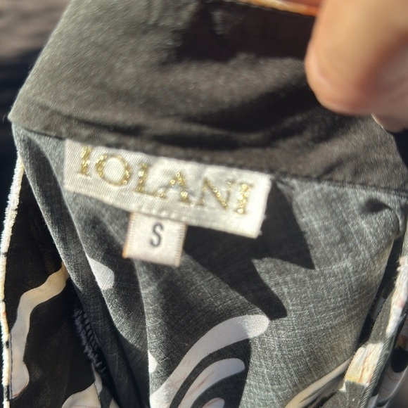 Iolani Vintage Y2K Black Floral Mum Short sleeve Top small - Picture 6 of 6